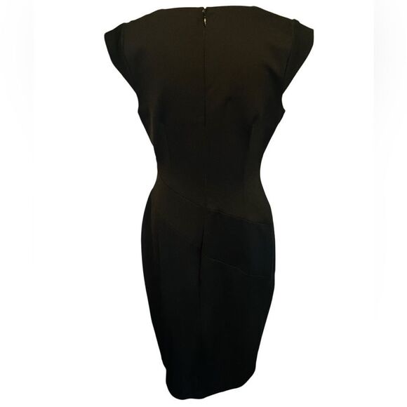 Maggy London Cap Sleeve Black Sheath Midi Length Dress size 8. - Picture 3 of 6
